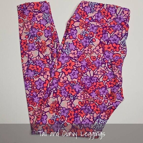 LuLaRoe TC Leggings Floral NEW - Picture 1 of 1
